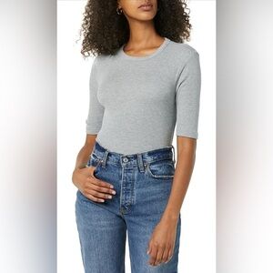2/$20 - AMAZON Aware Women’s XS Modal Ribbed Elbow Sleeve Crew Neck T-Shirt